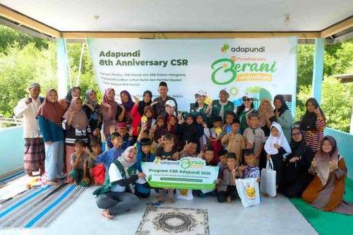 Pratinjau untuk HUT ke-8, Adapundi Gelar CSR #BeraniWujudkan untuk Bumi Tanam 888 Mangrove dan Donasi Perahu